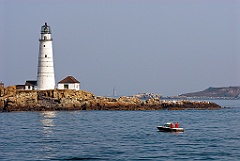 Early Morning Fishing by Boston Harbor Lighthouse